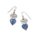 Brighton One Heart Duo Heart French Wire Earrings — Gold-Blue