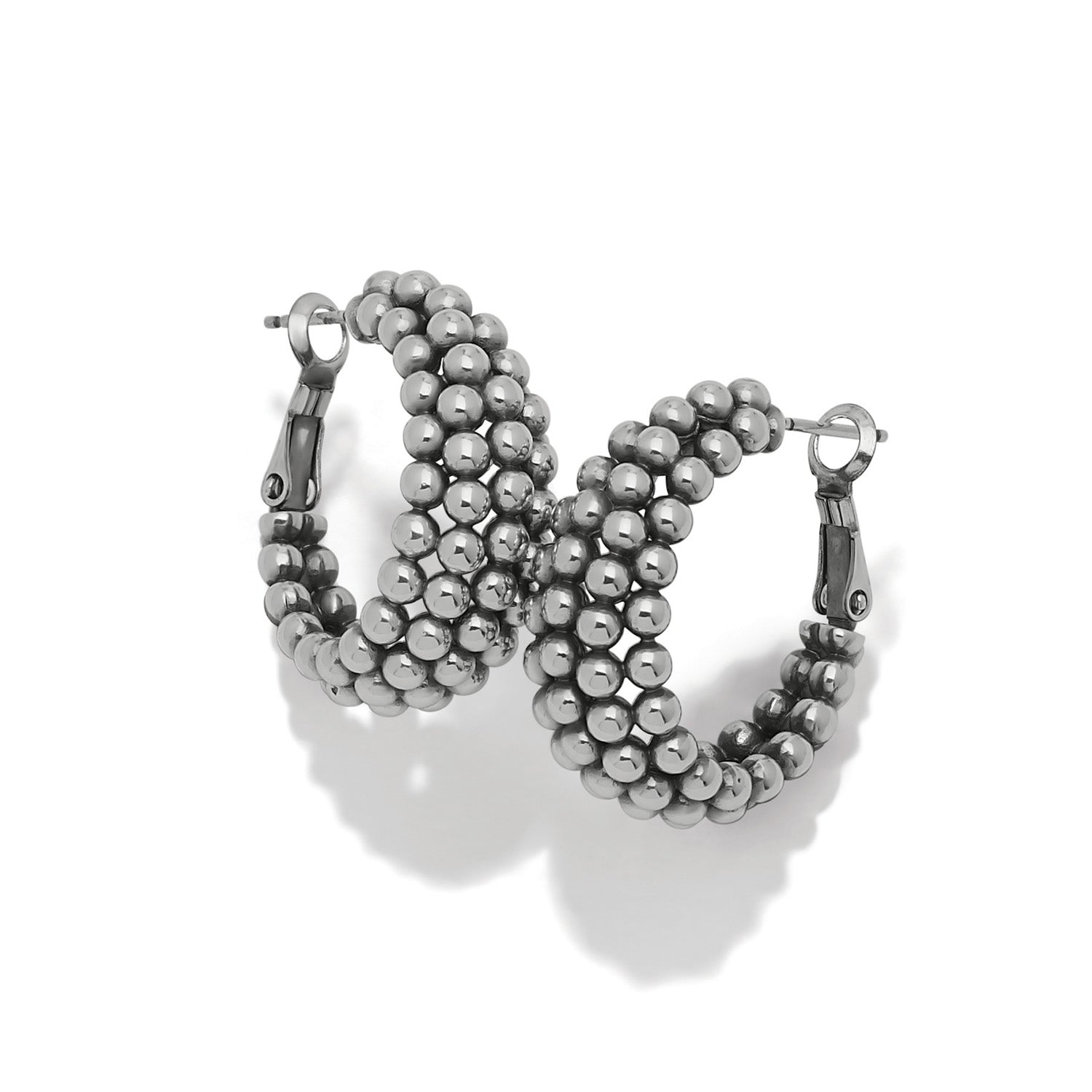 Brighton Pretty Tough Blossom Hoop Earrings — Silver