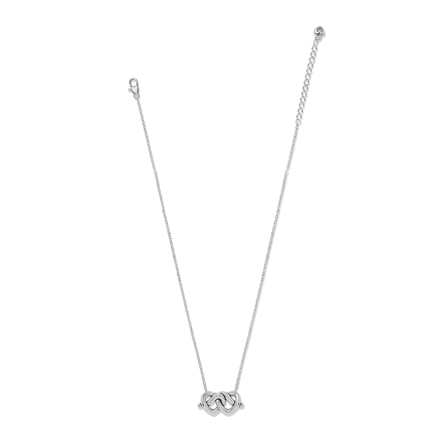 Brighton Interlok Linked Hearts Necklace — Silver