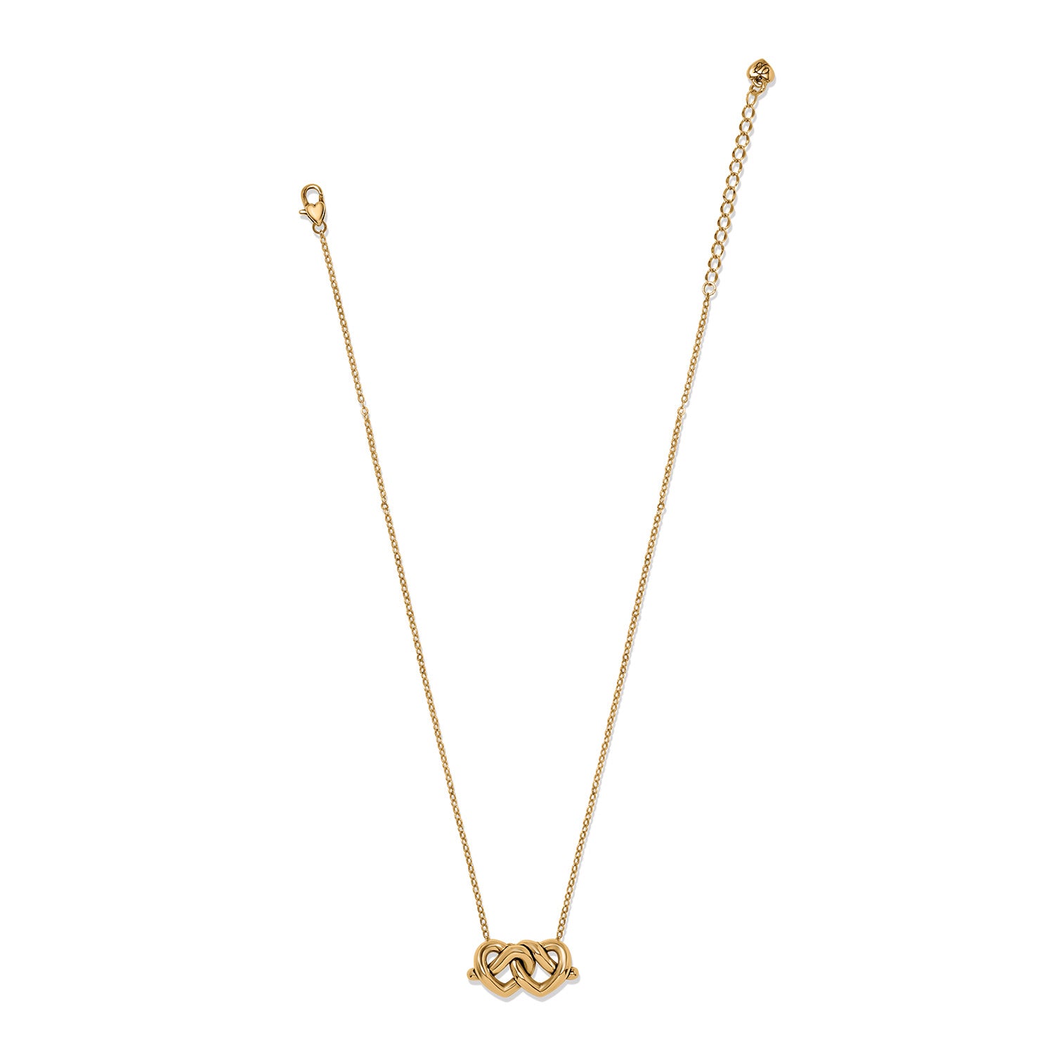 Brighton Interlok Linked Hearts Necklace — Gold