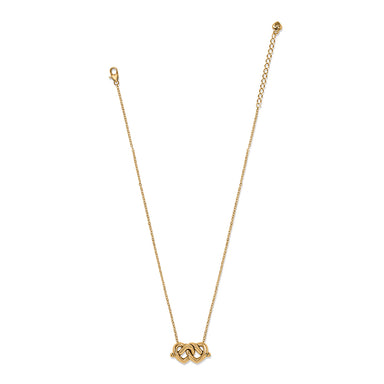 Brighton Interlok Linked Hearts Necklace — Gold