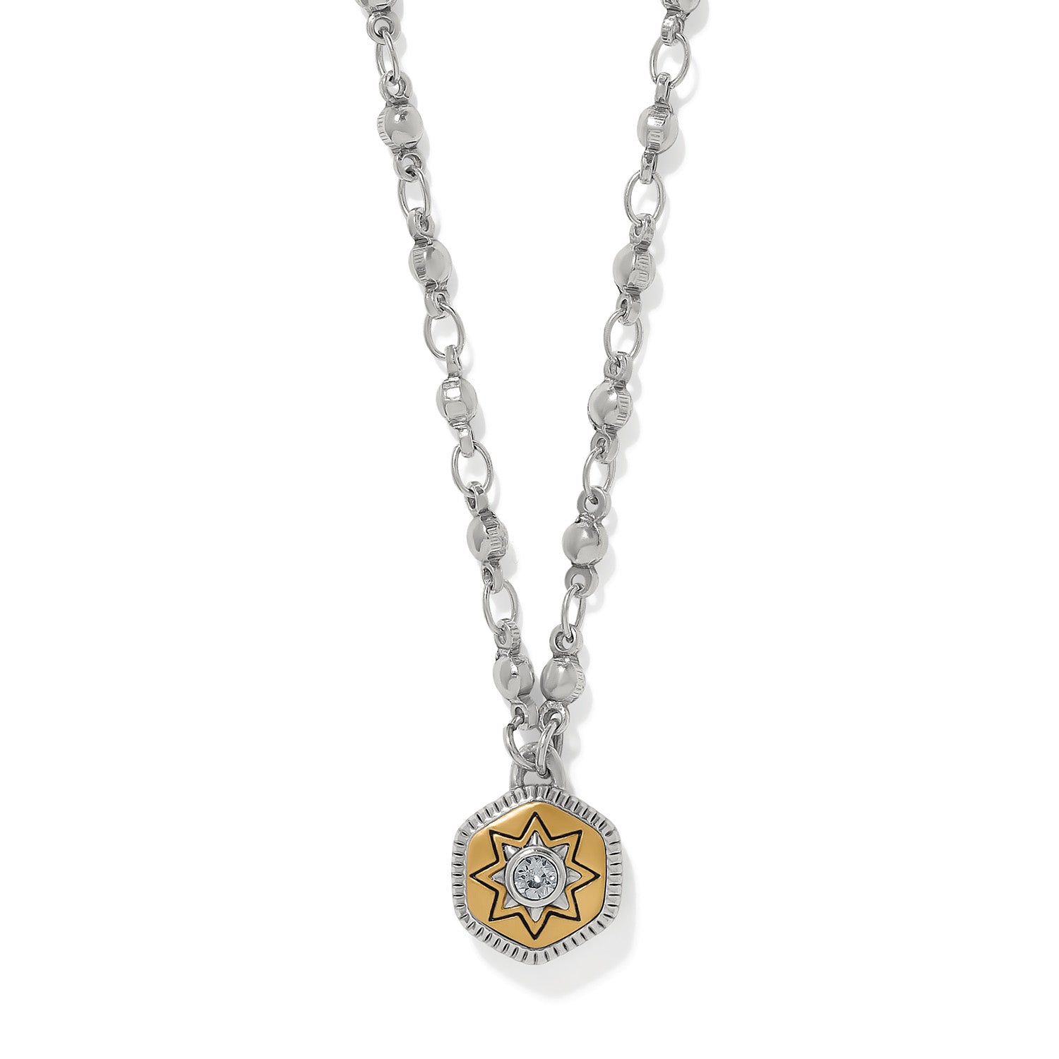 Brighton Mosaic Nova Mini Pendant Necklace — Silver-Gold