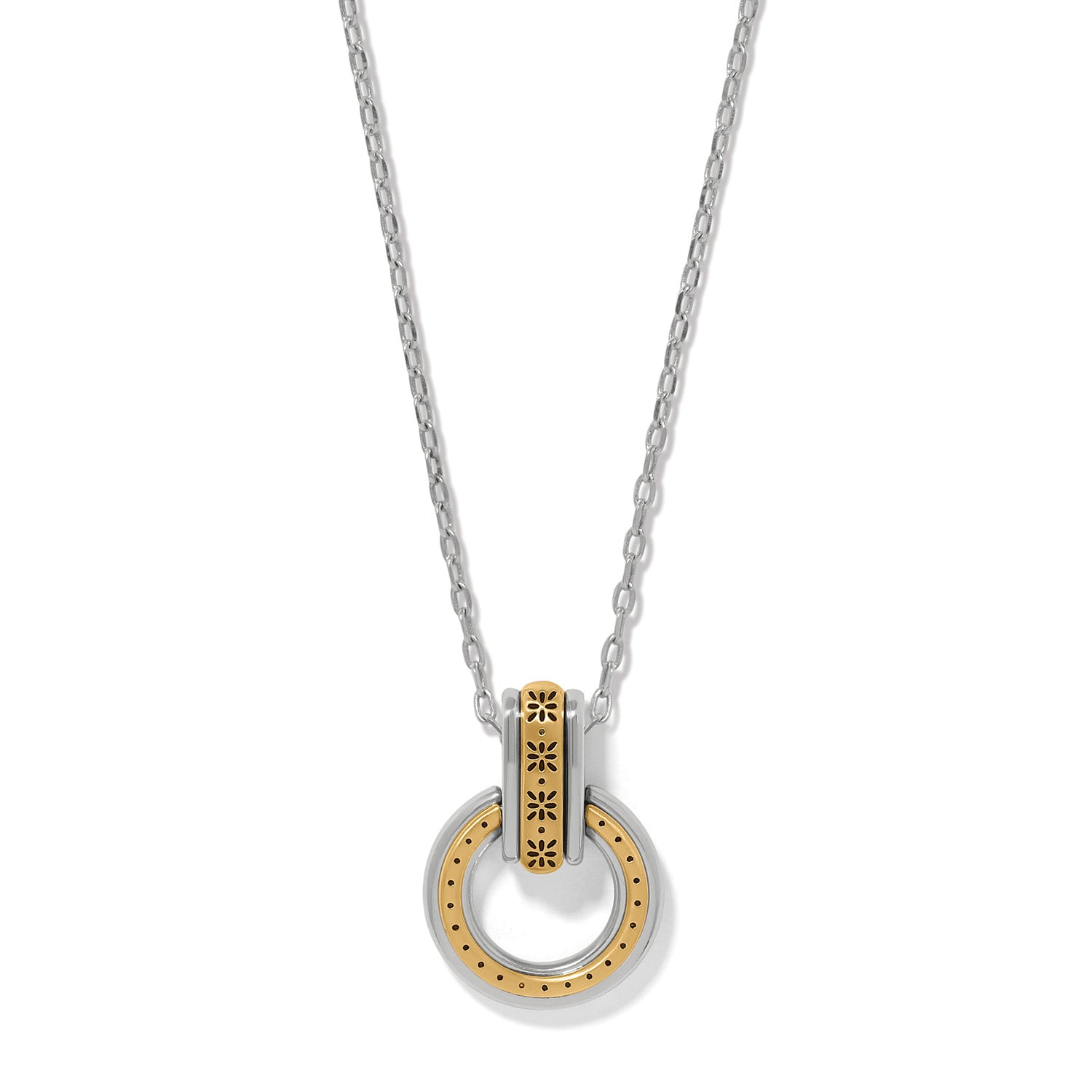 Brighton Mosaic Two Tone Link Ring Necklace — Silver-Gold