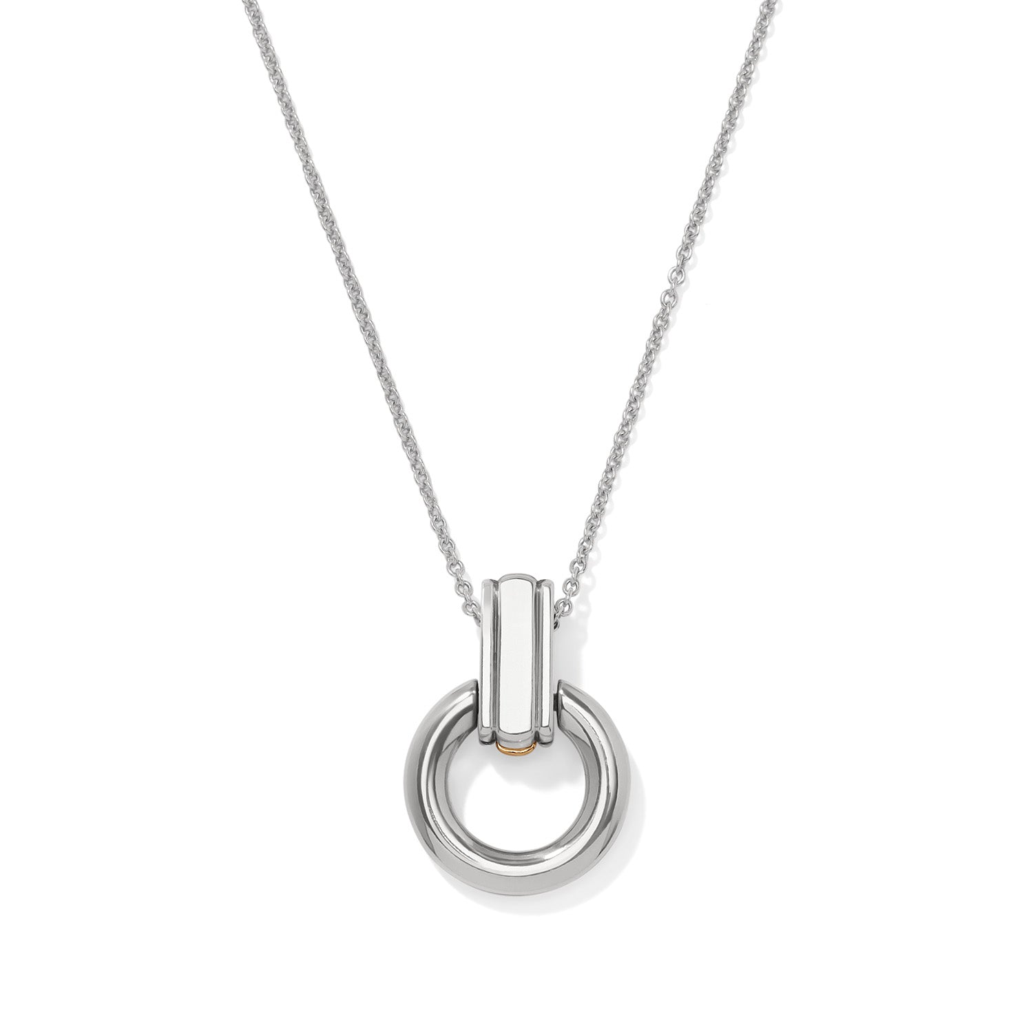 Brighton Mosaic Two Tone Link Ring Necklace — Silver-Gold
