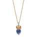 Brighton One Heart Duo Heart Petite Necklace — Gold-Blue
