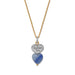 Brighton One Heart Duo Heart Petite Necklace — Gold-Blue
