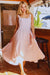 Smocked Check Midi Dress Pink