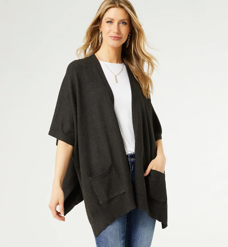 Black Heather Cardi w/Pockets