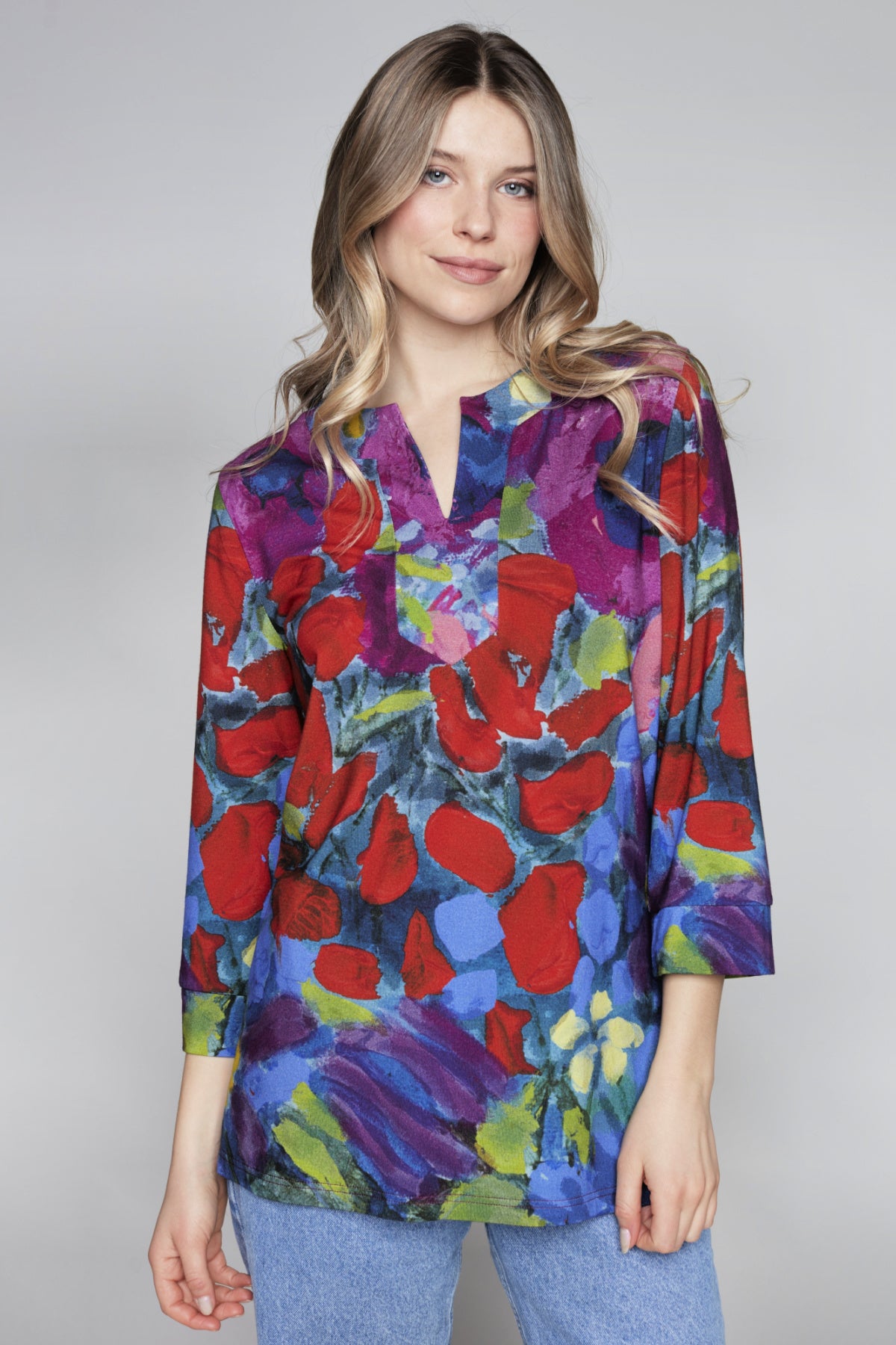 Artist Print Split Neck Tunic