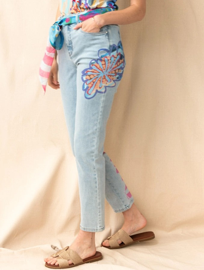 Painted Jeans & Scarf Belt