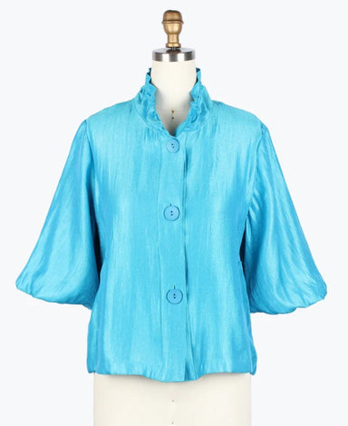 Sky Blue Blouson Sleeve Jacket