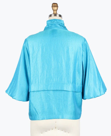 Sky Blue Blouson Sleeve Jacket