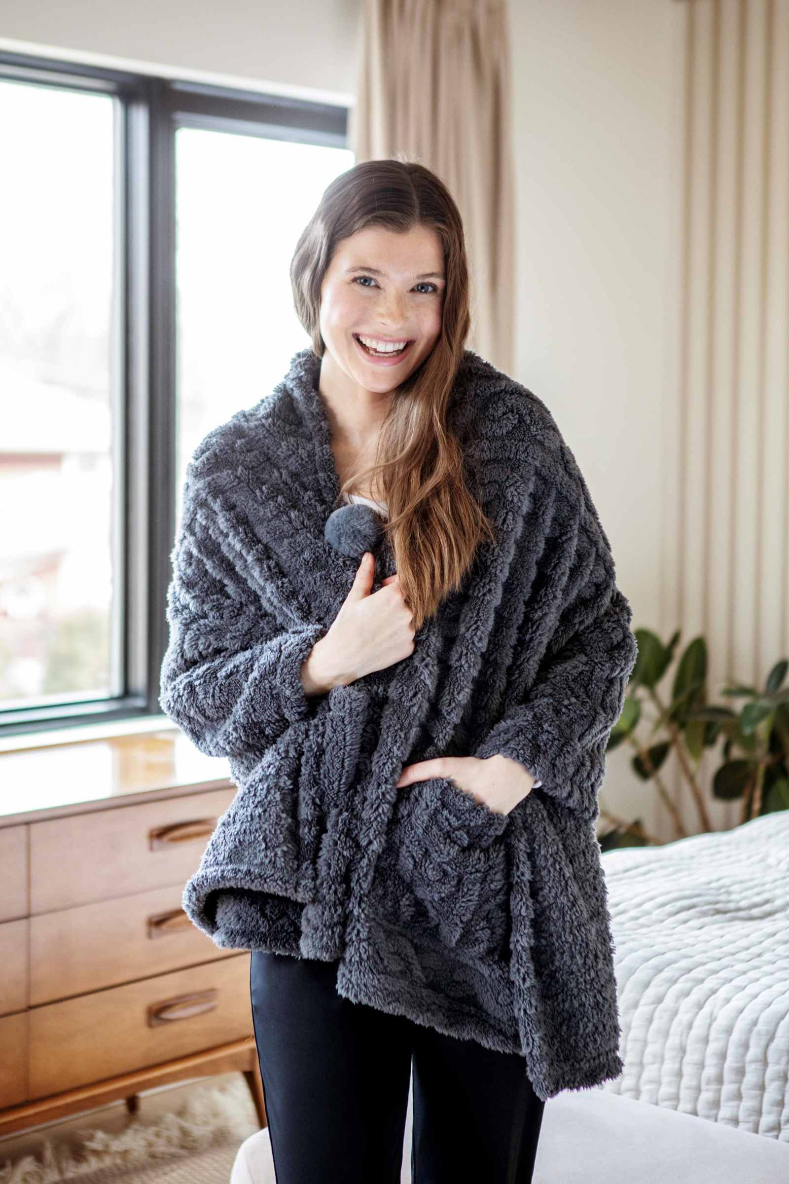Charcoal Blanket Wrap