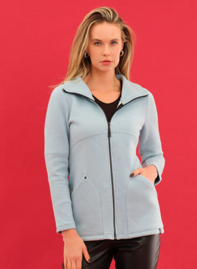 Seafoam Graphic Lines Zip Jacket