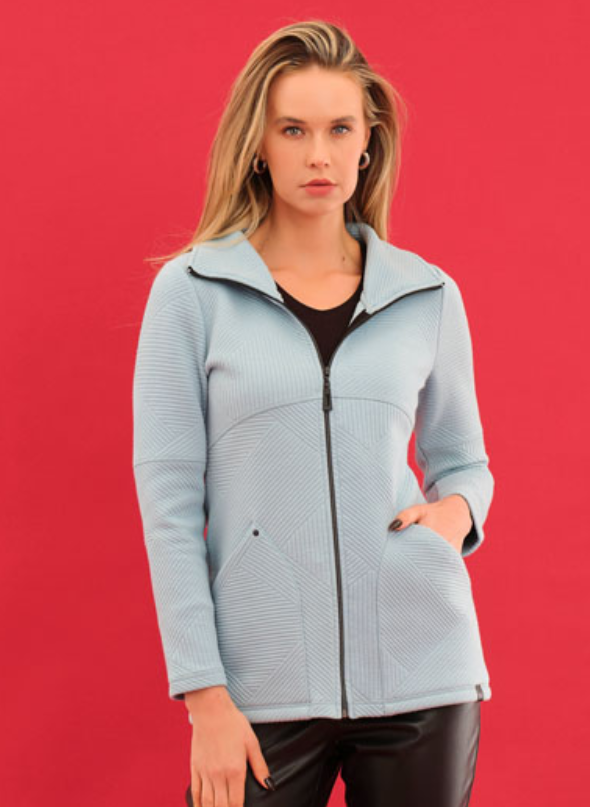 Seafoam Graphic Lines Zip Jacket