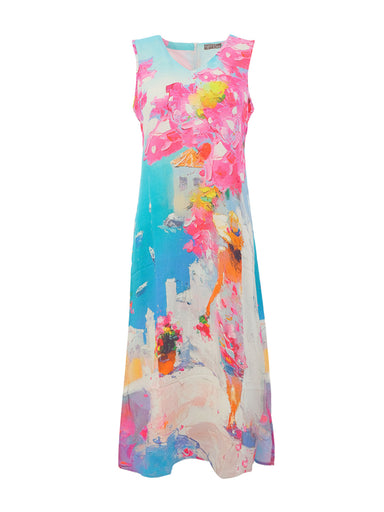 V-neck Impressionist Dress