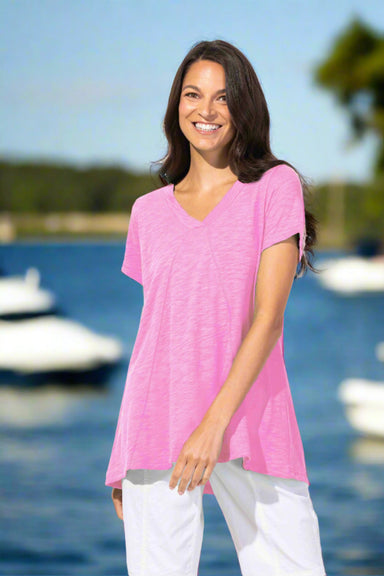 Hibiscus V-neck Pieced Tunic