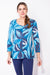 Lapis Cotton Slub Floral V-neck Tunic