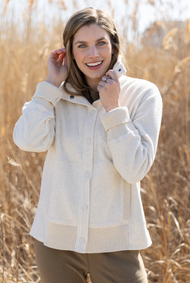 Ivory Heather Fleece Fireside Jacket