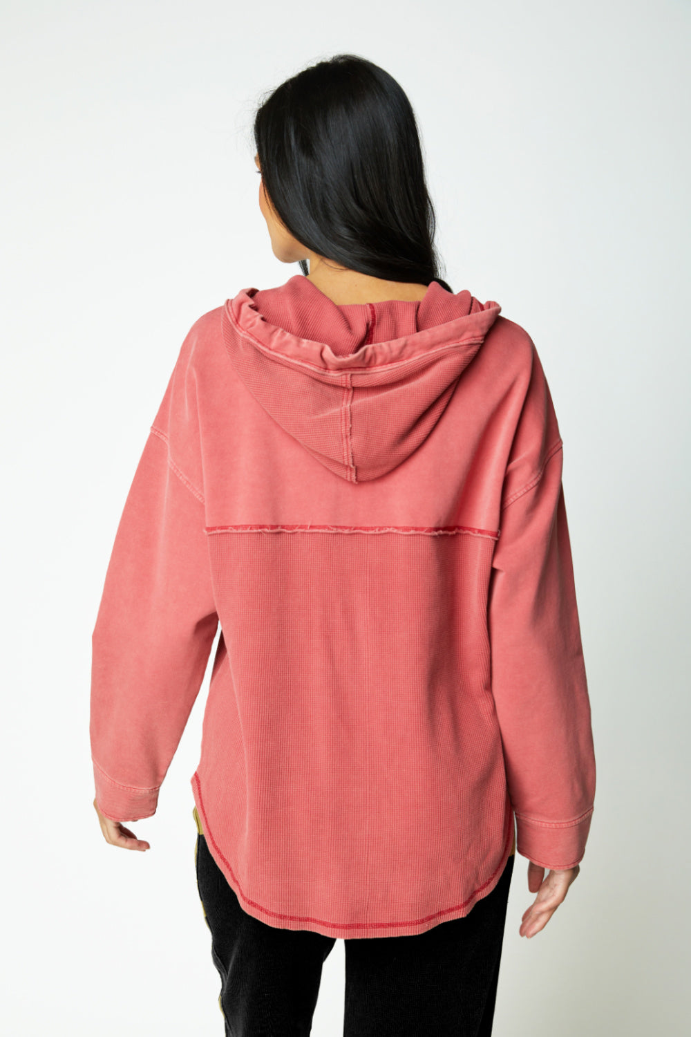 Garnet Waffle Knit Hoodie