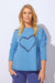 Blue Cotton Fleece Heart Pullover