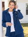 Escape by Habitat Terry Knit Shacket — Medium Wash