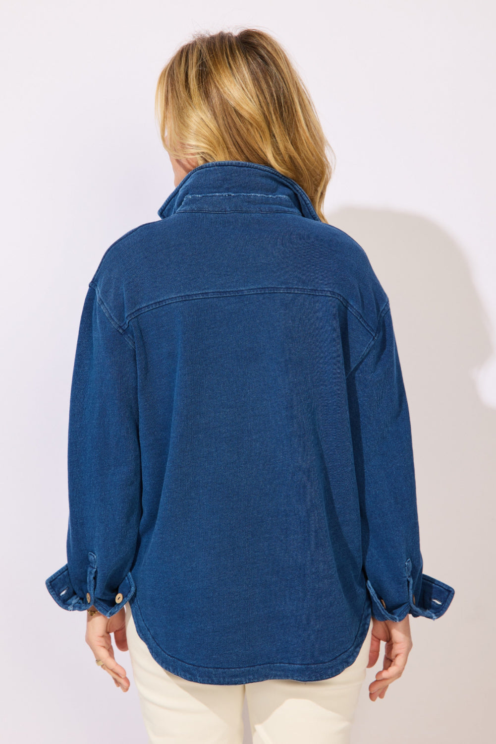 Escape by Habitat Terry Knit Shacket — Medium Wash