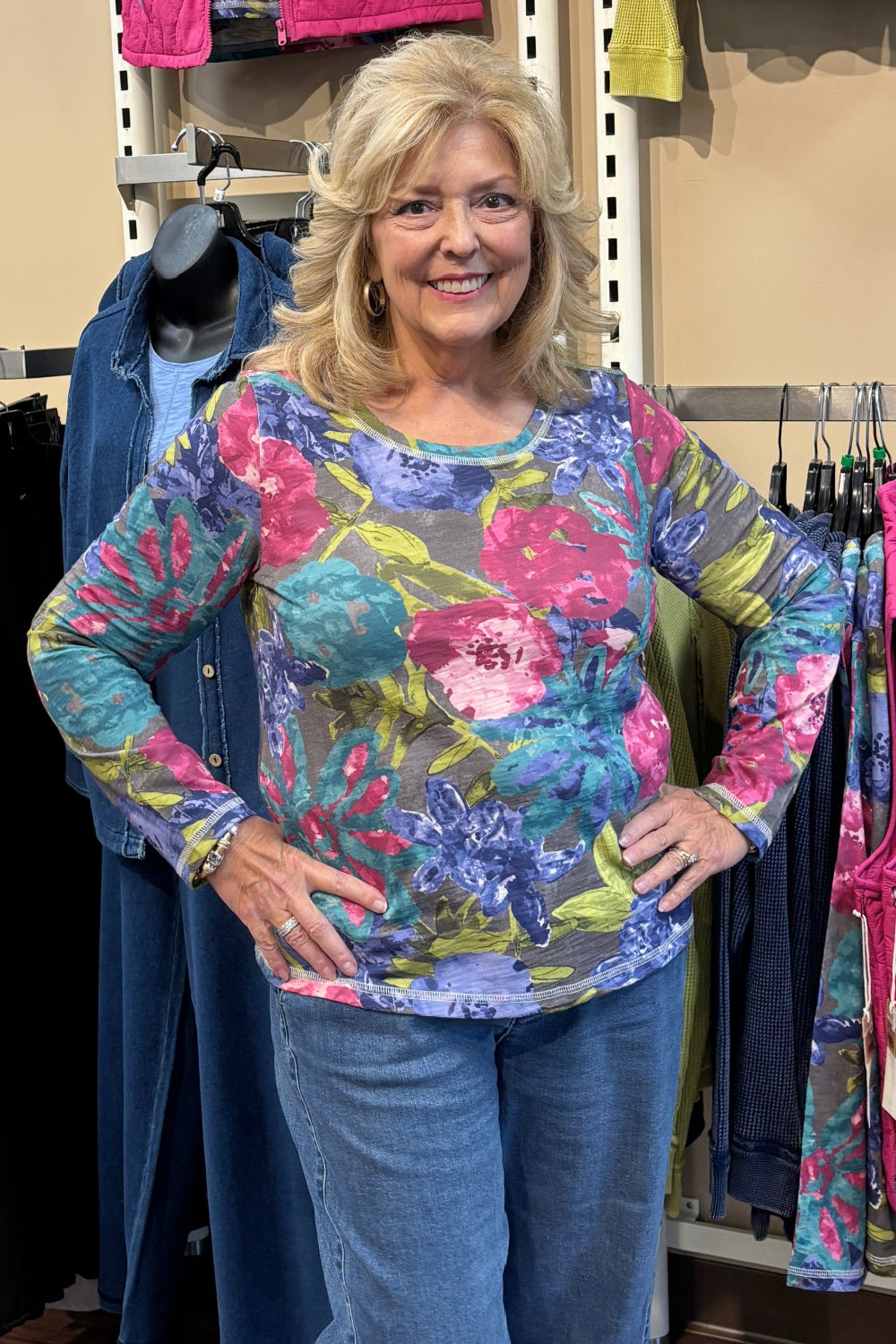 Escape by Habitat Floral Print Cotton Top