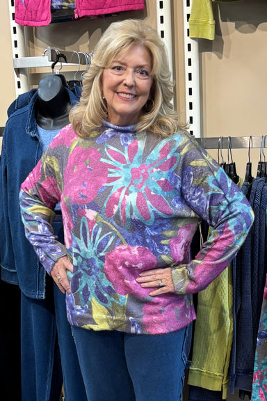 Escape by Habitat Floral Print Roll Neck Sweater