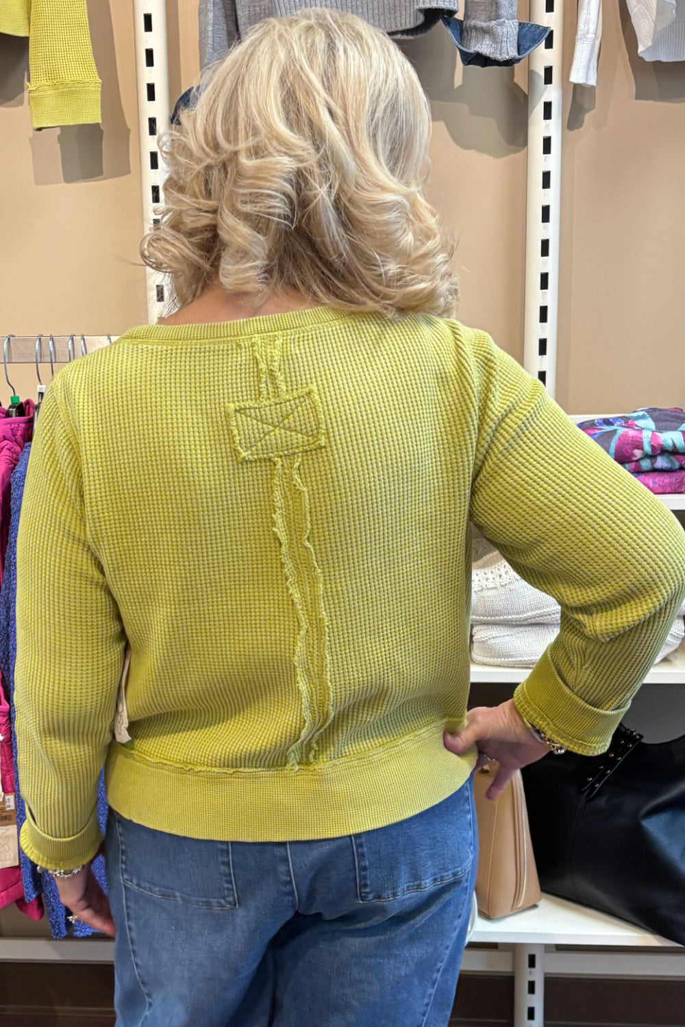 Escape by Habitat Waffle Knit Top — Citron