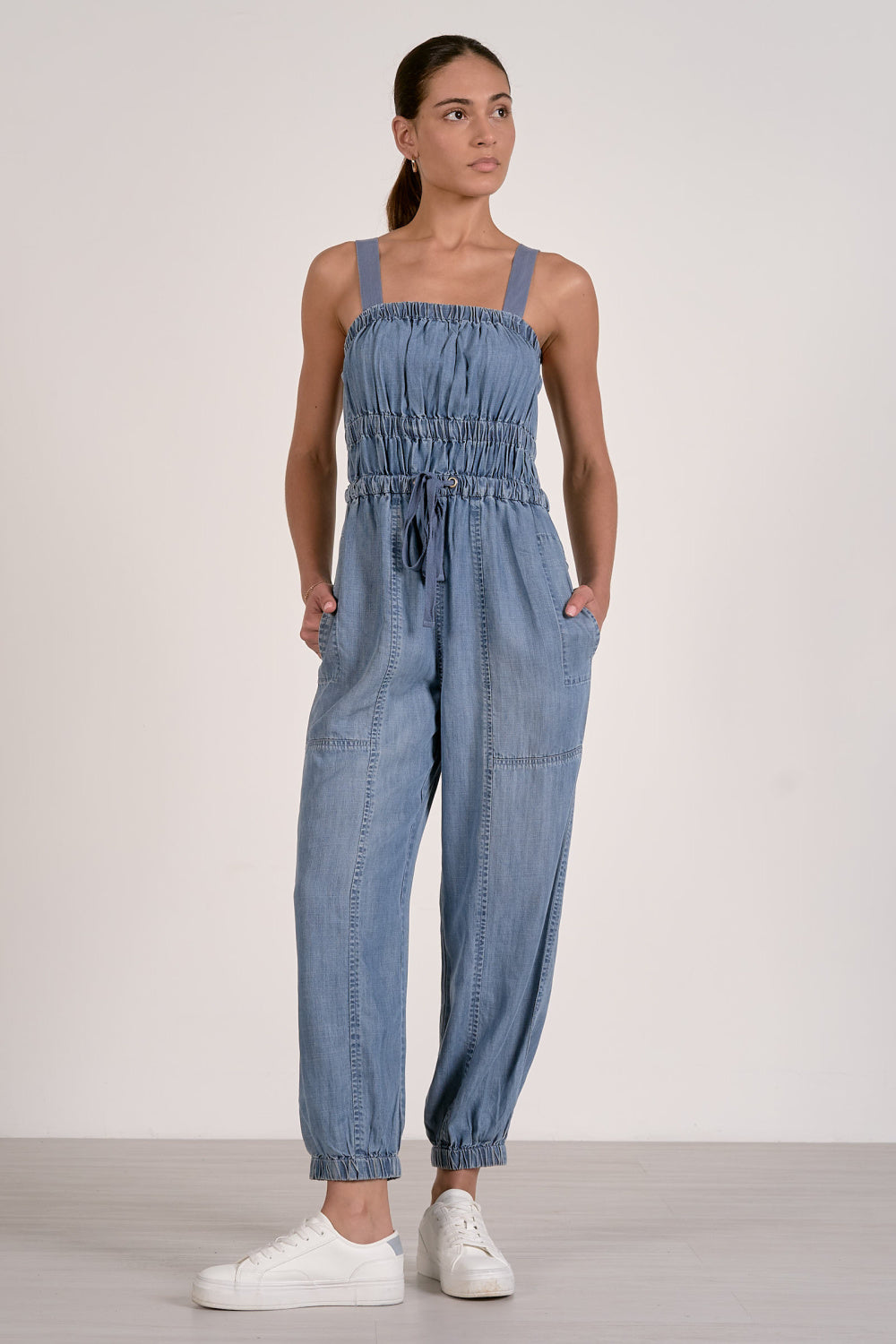 Elan Light Wash Denim Jumpsuit - Fresh Chapter