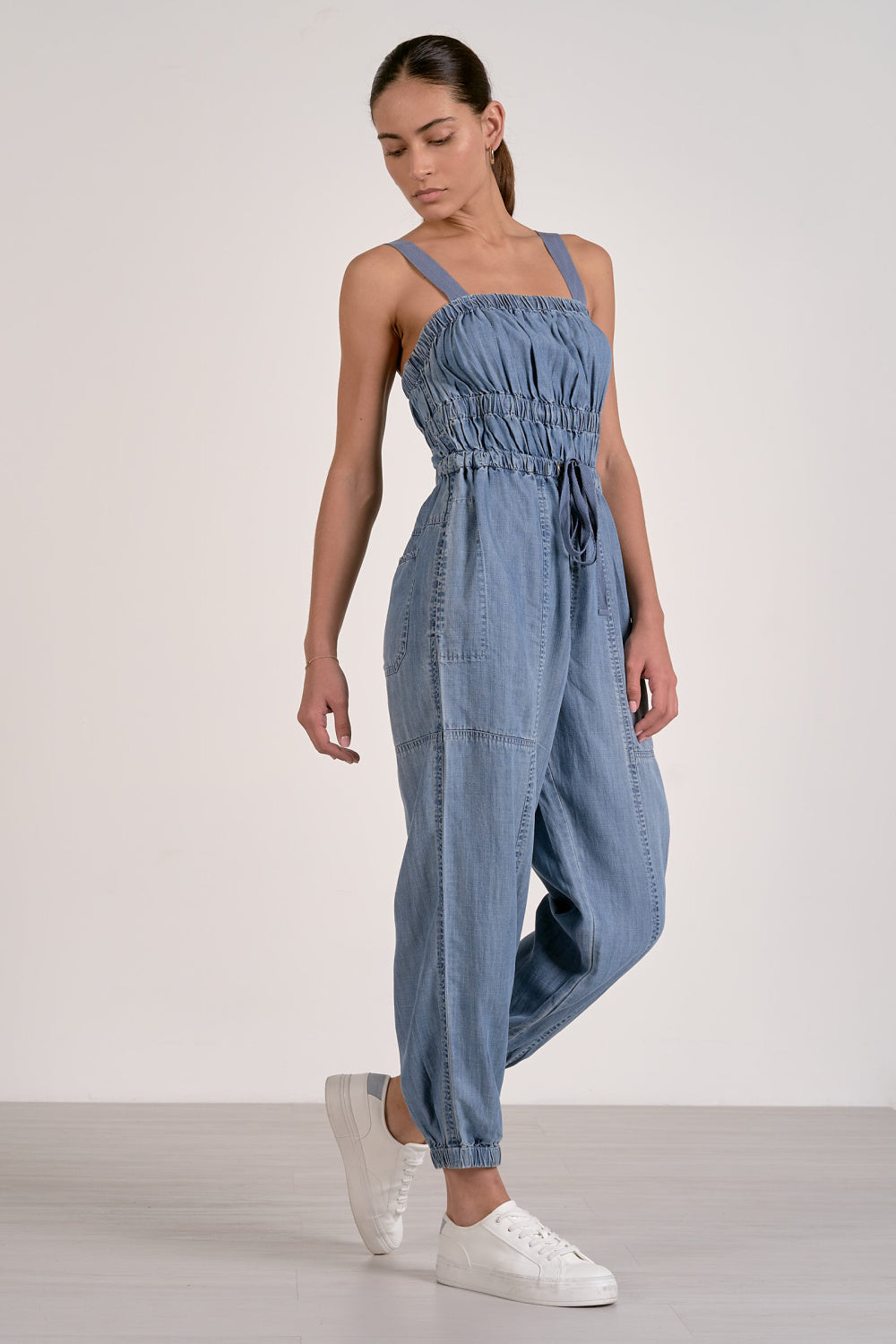 Elan Light Wash Denim Jumpsuit - Fresh Chapter