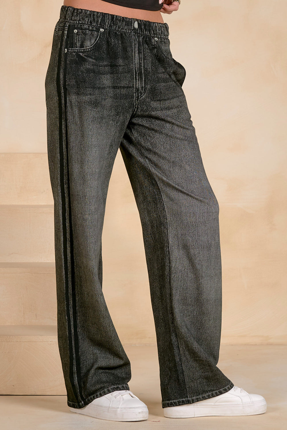 Elan Denim Track Pants — Charcoal Wash | Fresh Chapter