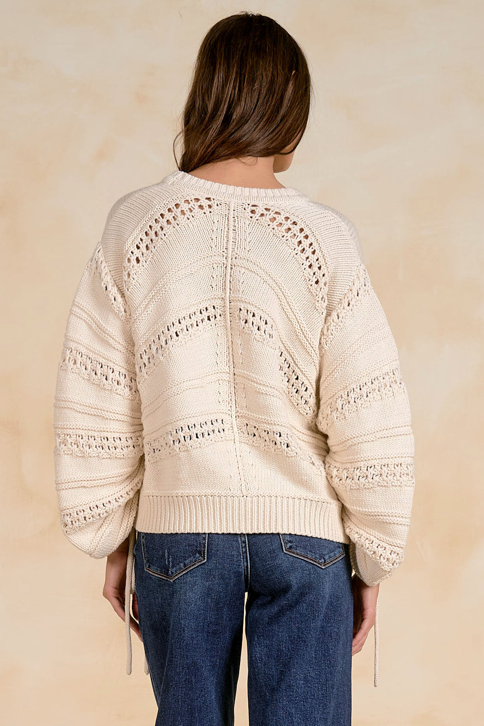 Off White Open Knit Sweater
