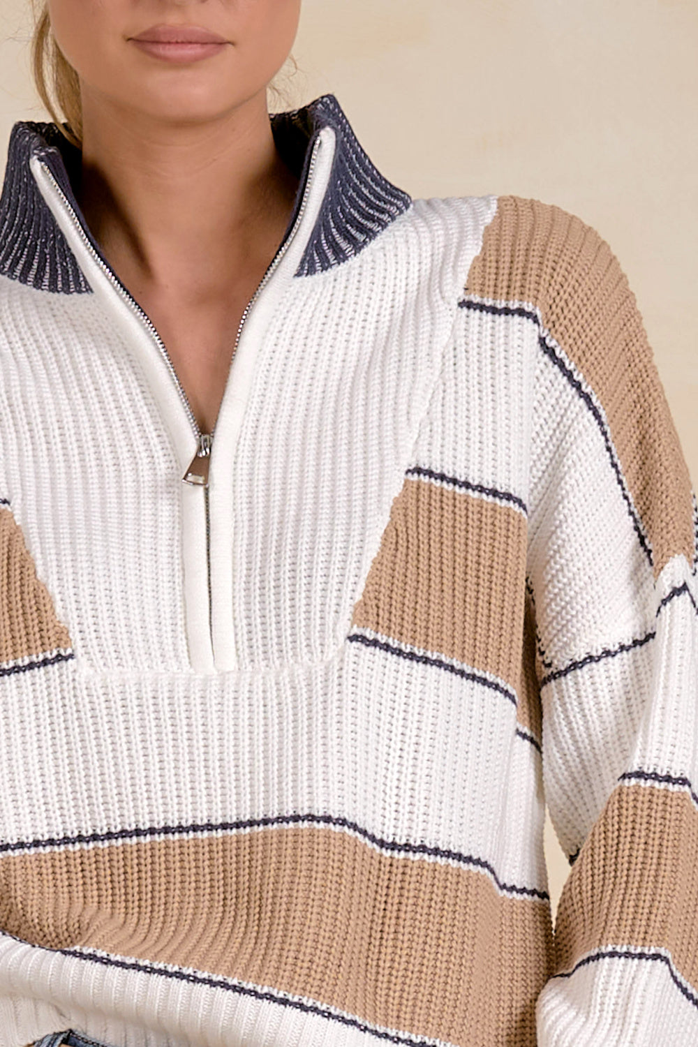 1/4 Zip Camel Sweater