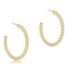 Beaded Classic 1.25" Post Hoop - 3MM Gold