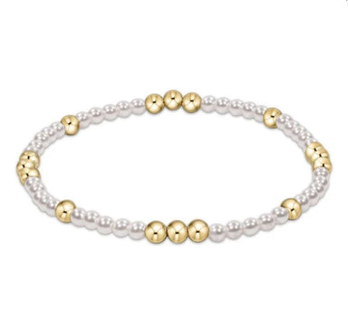 Worthy Pattern 3MM Bead Bracelet - Pearl