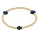 Cross Gold 3MM Bead Bracelet - Navy