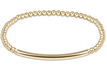 Extends classic gold 3mm bead bracelet - bliss bar smooth
