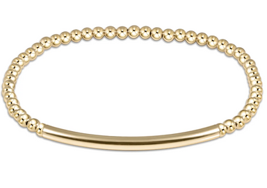 Extends classic gold 3mm bead bracelet - bliss bar smooth