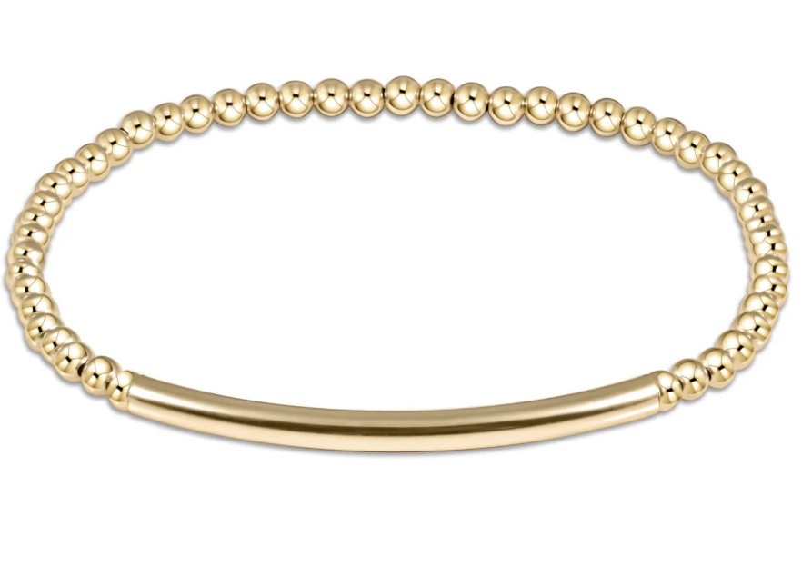 Extends classic gold 3mm bead bracelet - bliss bar smooth