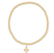 classic gold 3mm bead bracelet - signature cross gold charm