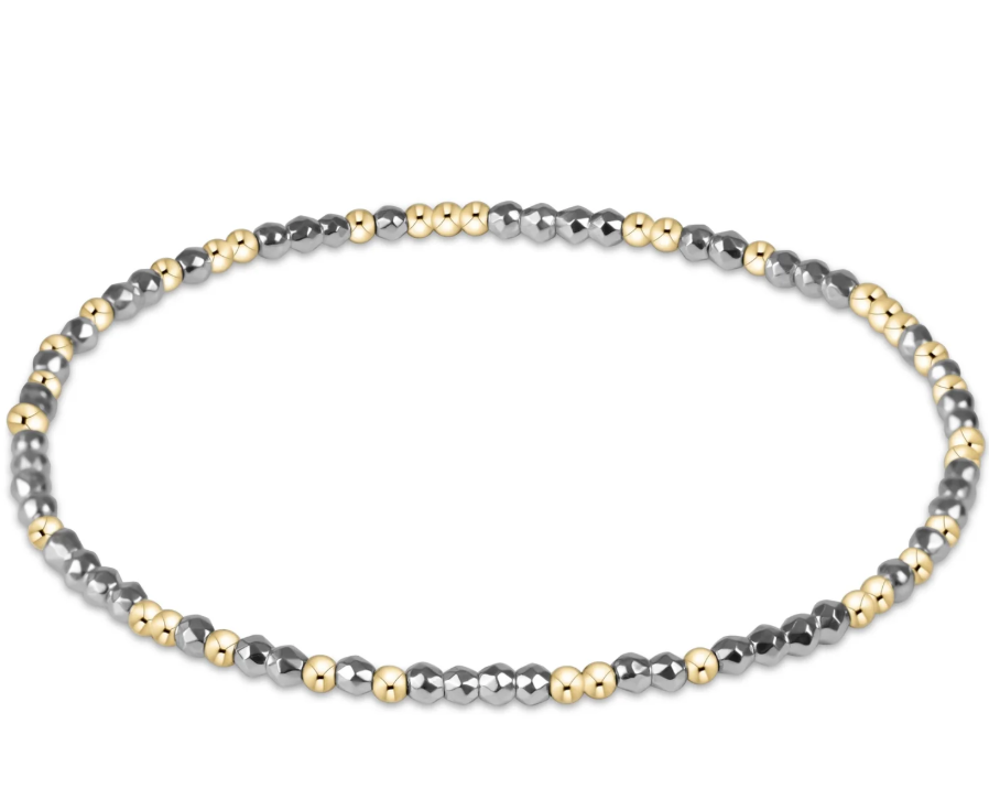 hope unwritten bright silver faceted hematite 2mm bead bracelet