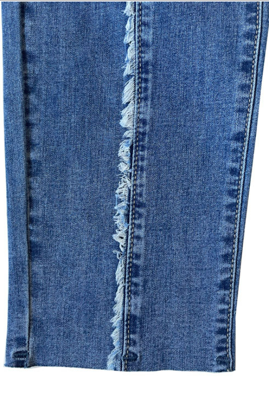 Frayed Front Seam Jeans