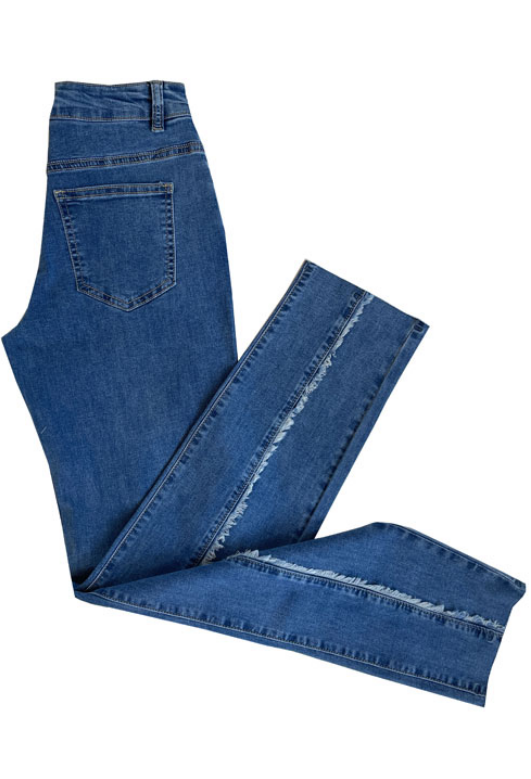 Frayed Front Seam Jeans