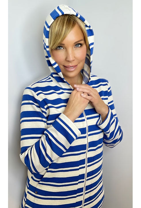 Royal Blue Striped Hoodie