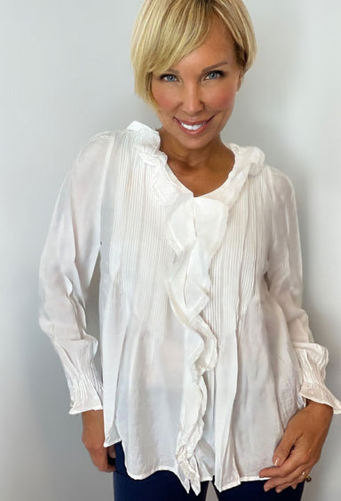 Off White Ruffled Blouse