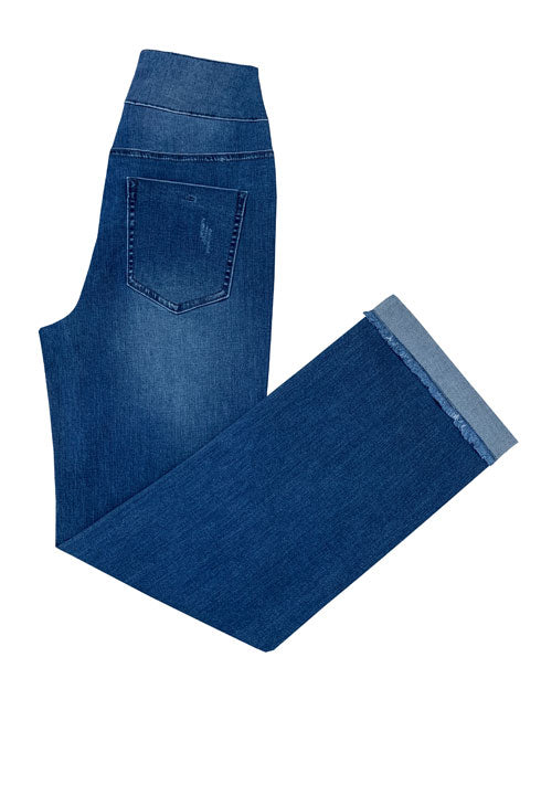 Wide Leg Pull On 28" Inseam Jeans