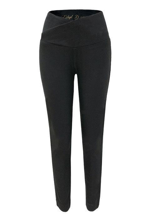 Black Wrap Waist Ponte Leggings