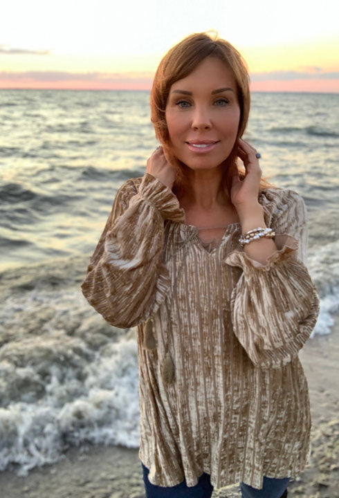 Gold Crushed Velvet Top